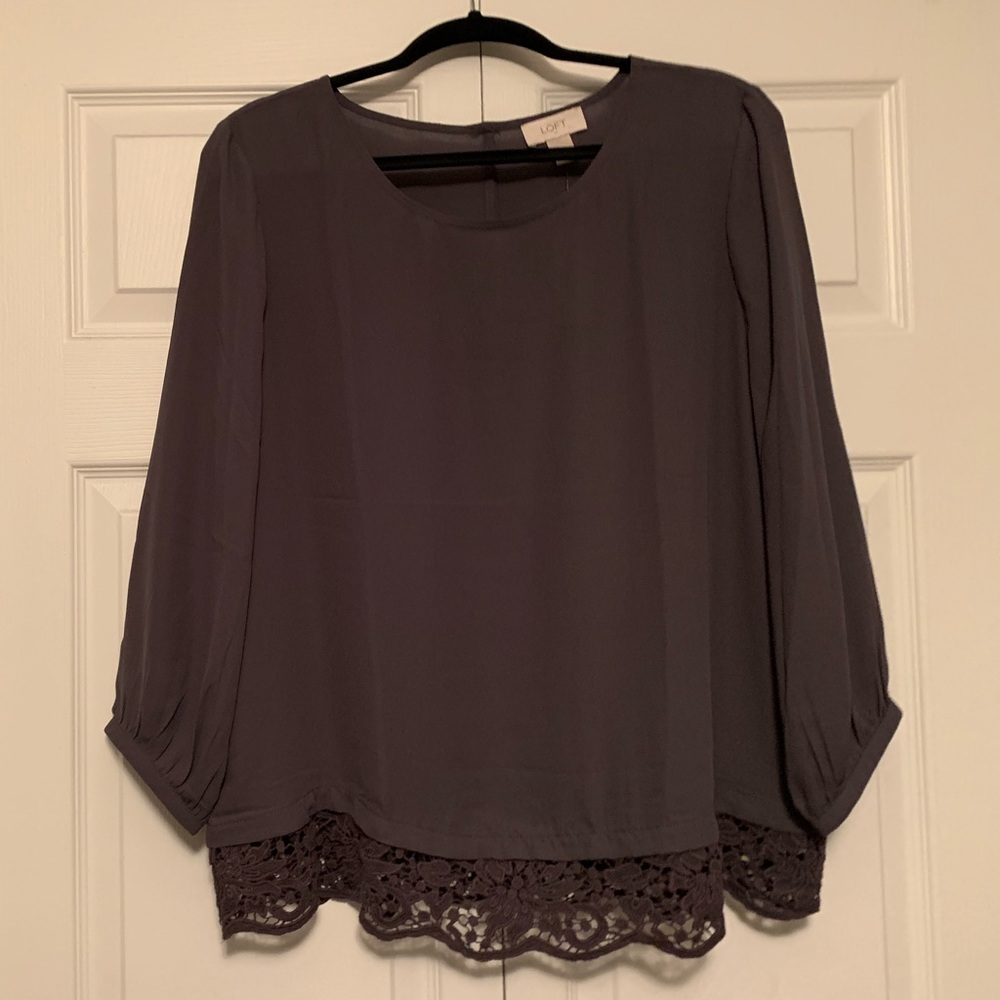 LOFT║gray blouse